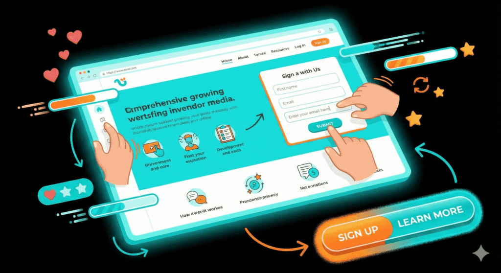 Engaging web design showing an effective digital sales strategy in action.